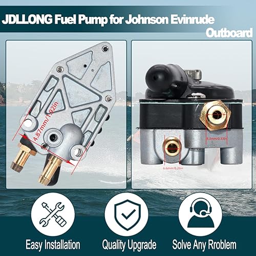 Miniatura 2 de 438559 Bomba de combustible para Johnson Evinrude 385784 433390 395712 398385 Motor 25-90 100 105 115 125 135 140-235 HP Bomba de combustible fuera