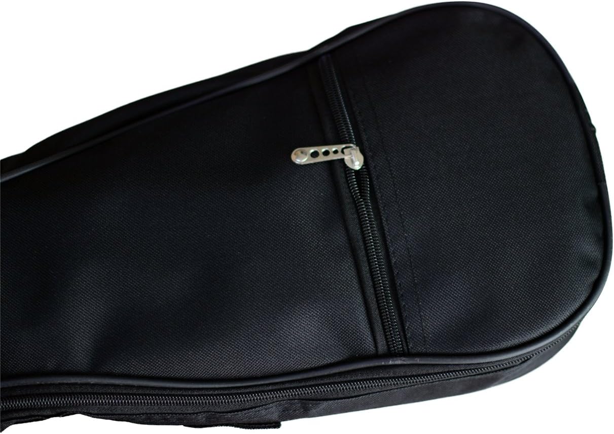 ZEALUX® Colourful Adjustable Shoulder Strap 5MM Sponge Fill Ukulele Case Bag & Uke Case (21 in, Black)