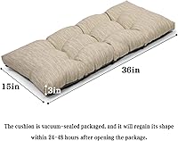 Vista 3 de baibu Almohadilla de banco clásica de 36 pulgadas de color sólido con lazos, almohada de banco rectangular súper suave para interiores y exteriores