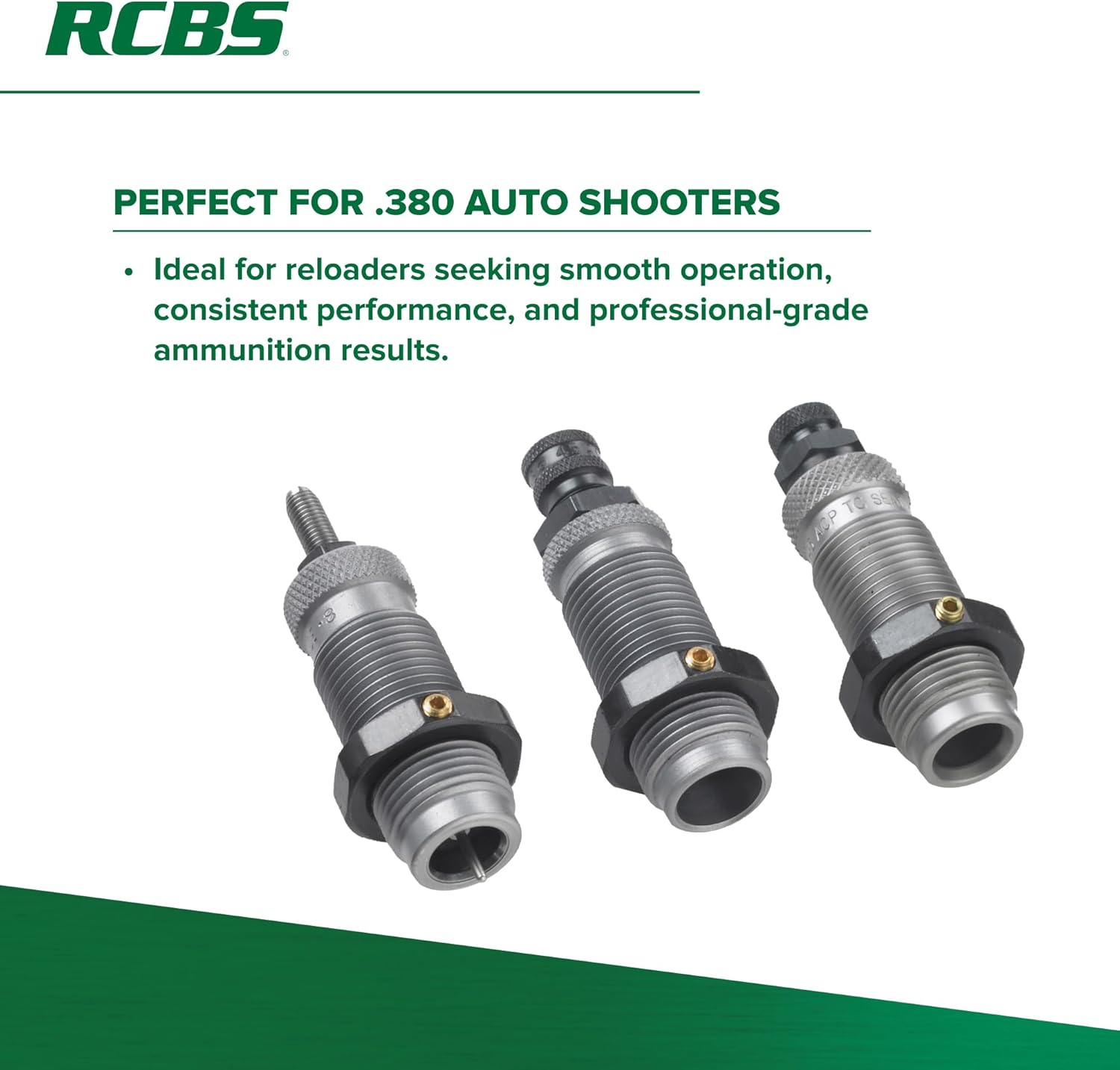 RCBS 20415 Carbide 3-Die Set, .380 auto
