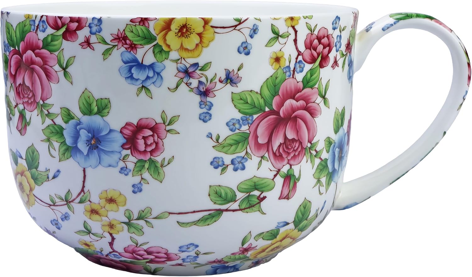 25oz Bone China Coffee Mugs with Handles, Microwave Safe for Soup & Cereal