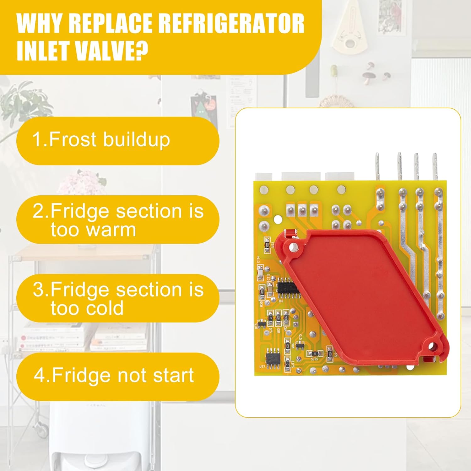 W10366605 Upgraded Adaptive Refrigerator Defrost Control Board Replacement for Whirl’pool Referigerator, Compatible with Whirlpool Kenmore Refrigerators Replaces AP6020483 W10366605 2252150 W10135899