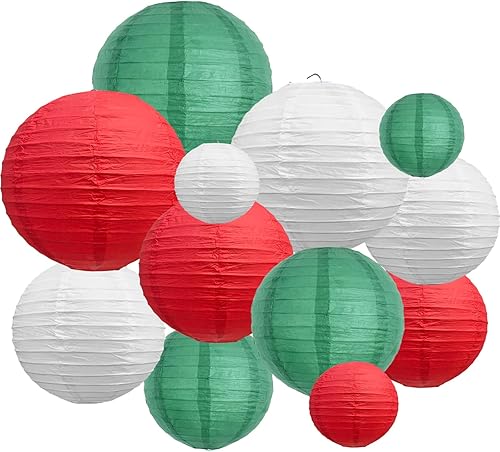 Miniatura 58 de BEISHIDA 10 Linternas de Papel Blancas Decorativas Chinas/Japonesas Colgantes Redondas de Papel Lámpara para Cumpleaños, Bodas, Navidad, Nupcial,