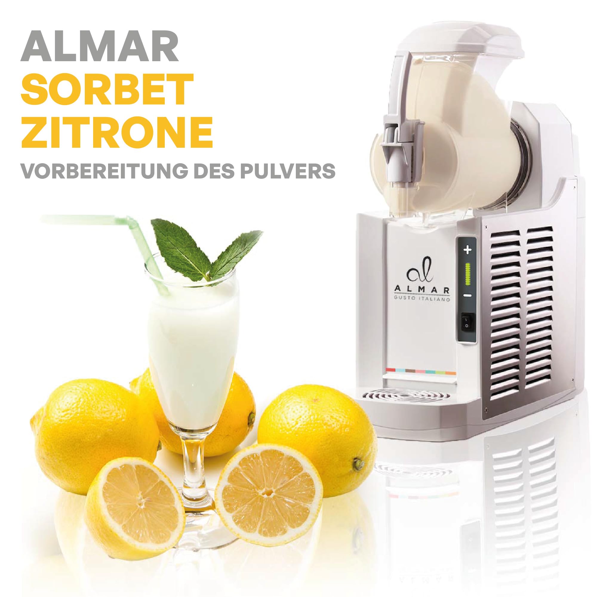 ALMAR - Zitronensorbet-Pulver, Glutenfrei und Laktosefrei, Natürliches Zitronensorbet, Gebrauchsfertig, Beutelverpackung 990 g (4)
