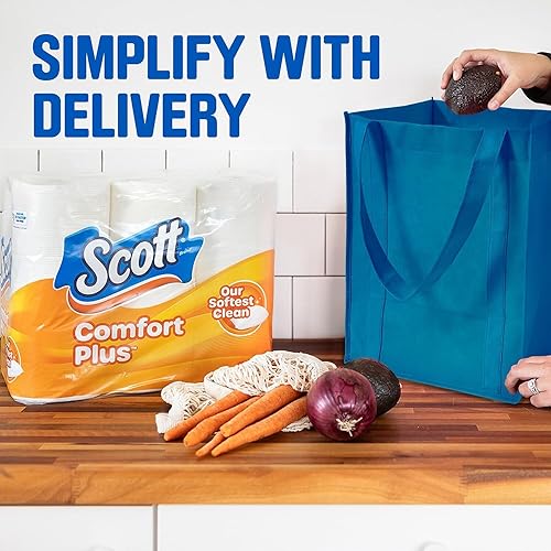 Miniatura 62 de Scott ComfortPlus - Papel higiénico, 12 rollos dobles, 231 hojas por rollo, seguro para séptico, papel higiénico de 1 capa