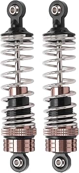 2PCS 97mm Hydraulic Rear Shock Absorber, High Performance RC Car Shock Absorber, Aluminum Alloy Damping System for 1/8 1/10 Off Road Vehicle, with Adjustable Preload and Threaded B