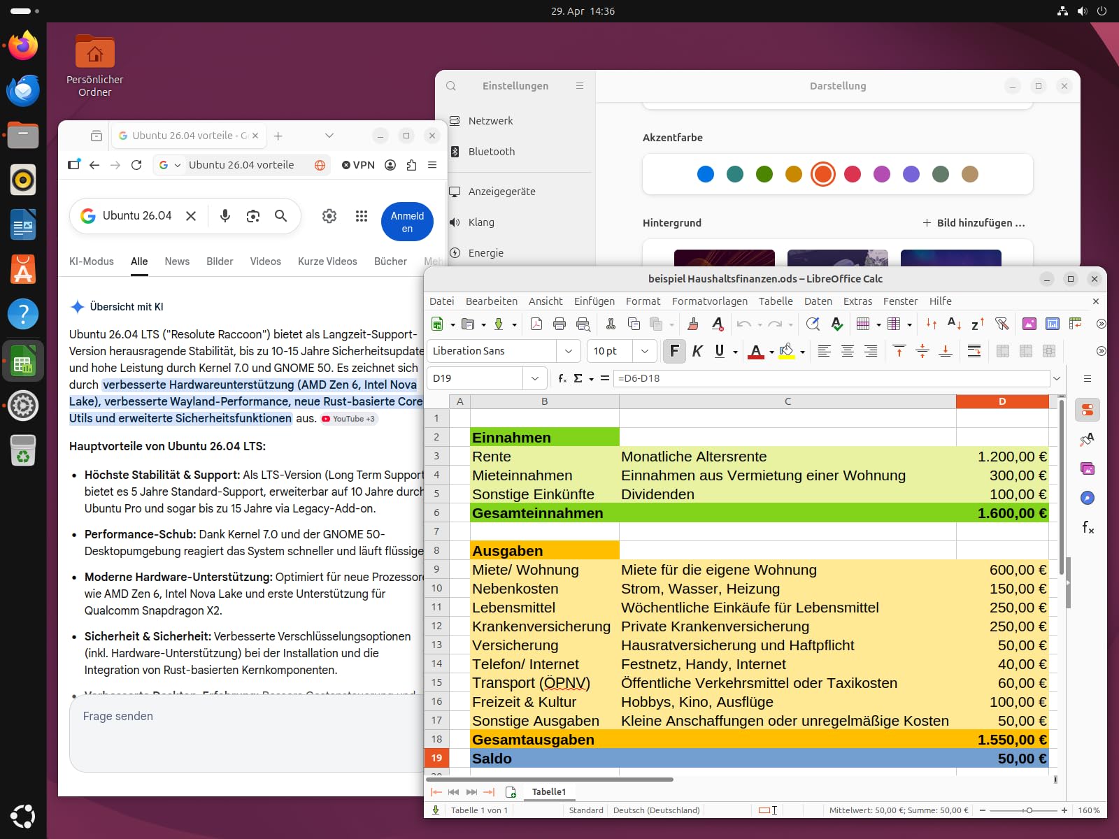 USB-Stick mit Ubuntu 26.04 LTS "Resolute Raccoon" 64 Bit – Linux Betriebssystem – fertig zum Installieren oder live ausprobieren