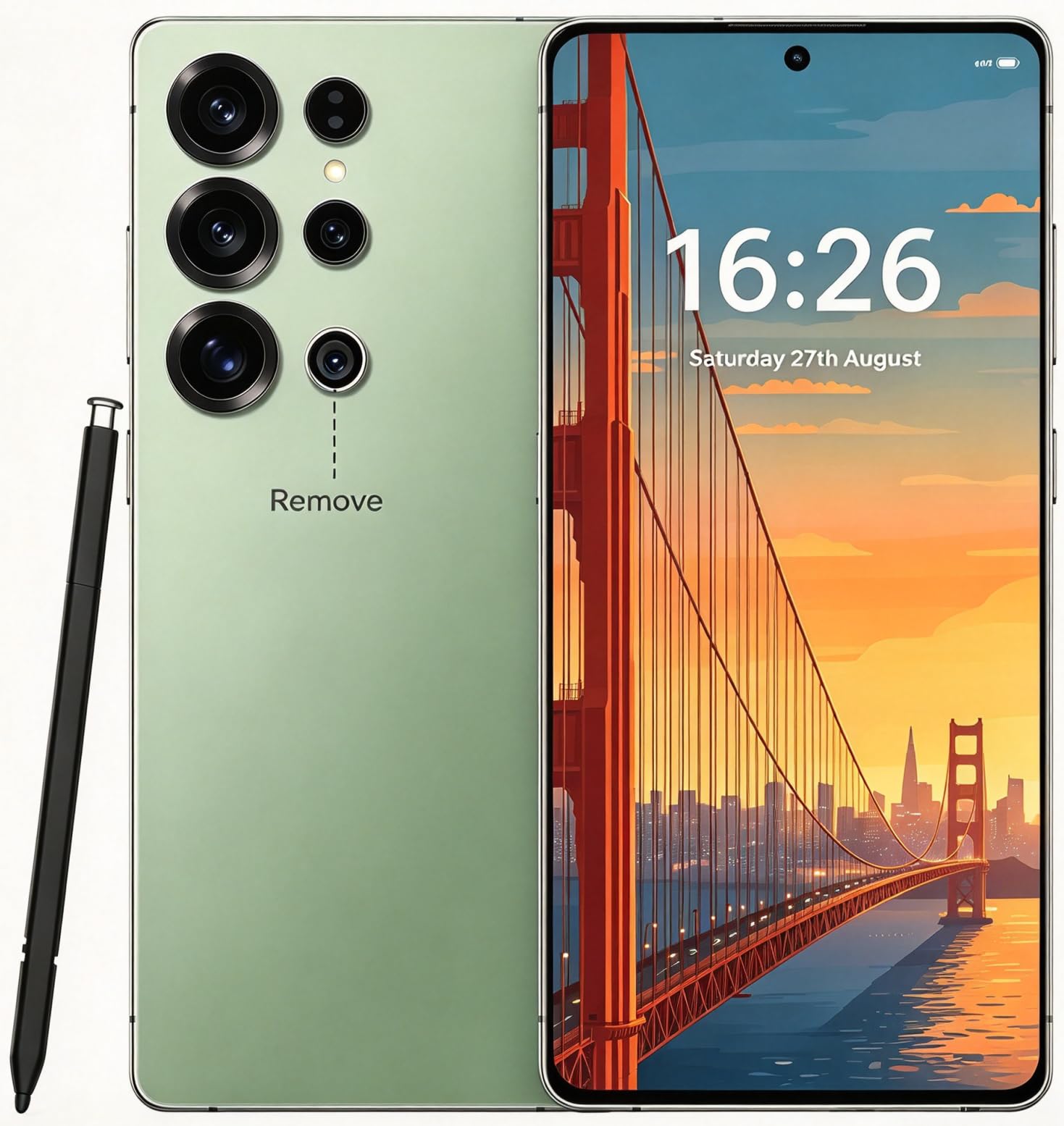 C24 Ultra Unlocked Phone 8GB+256GB Android 14 Cell Phone (Green)
