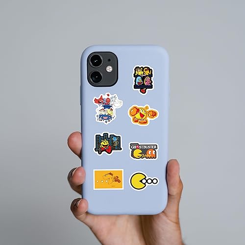 Miniatura 5 de Pacman - 60 calcomanías impermeables de dibujos animados para niños, niñas, adolescentes, adultos, para cumpleaños, fiesta de Halloween, suministros
