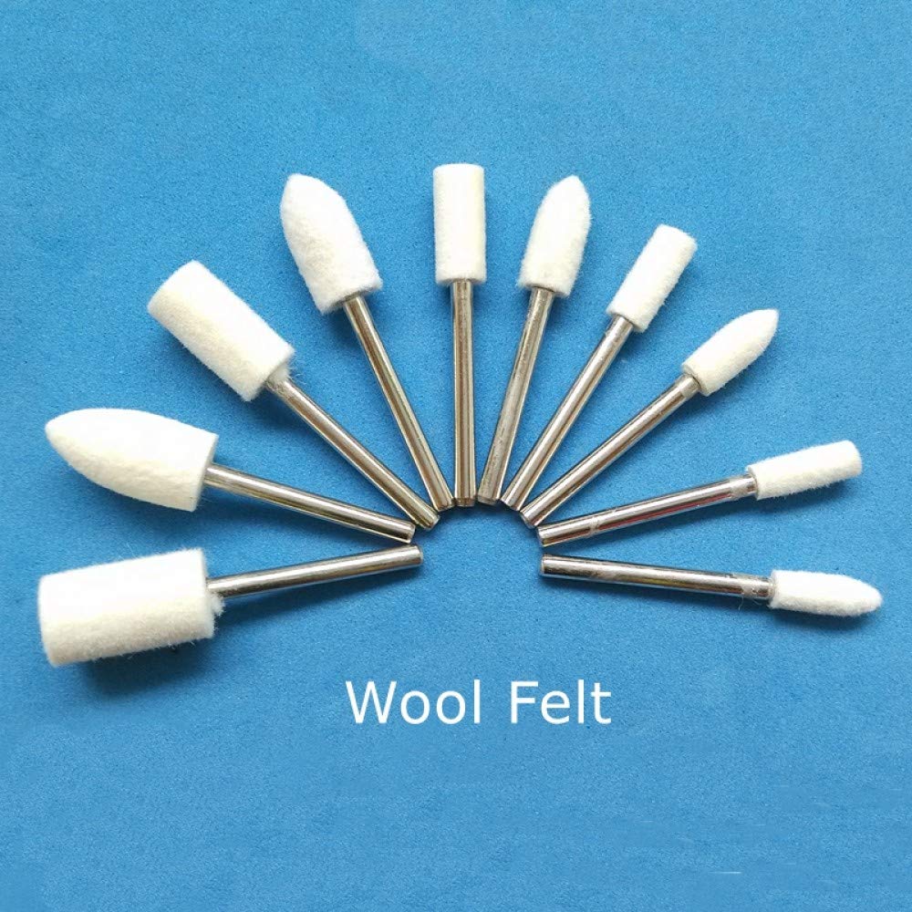 100 Stück Filzschleifköpfe 4-10mm Mini Drill Filzscheibe für Metallpolitur, Zylinder 5mm