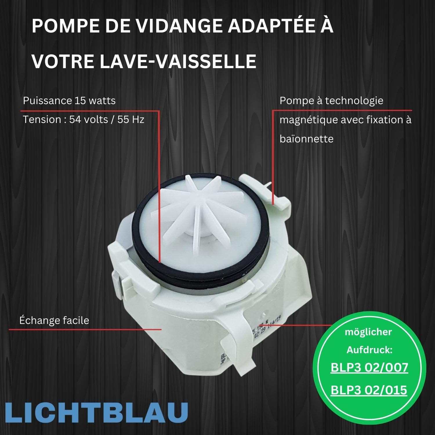 Pompe De Vidange Pour Lave-vaisselle SAIPU - Compatible Midea KDW60311CBI - 220-240V, 50Hz - Anti-blocage - 7