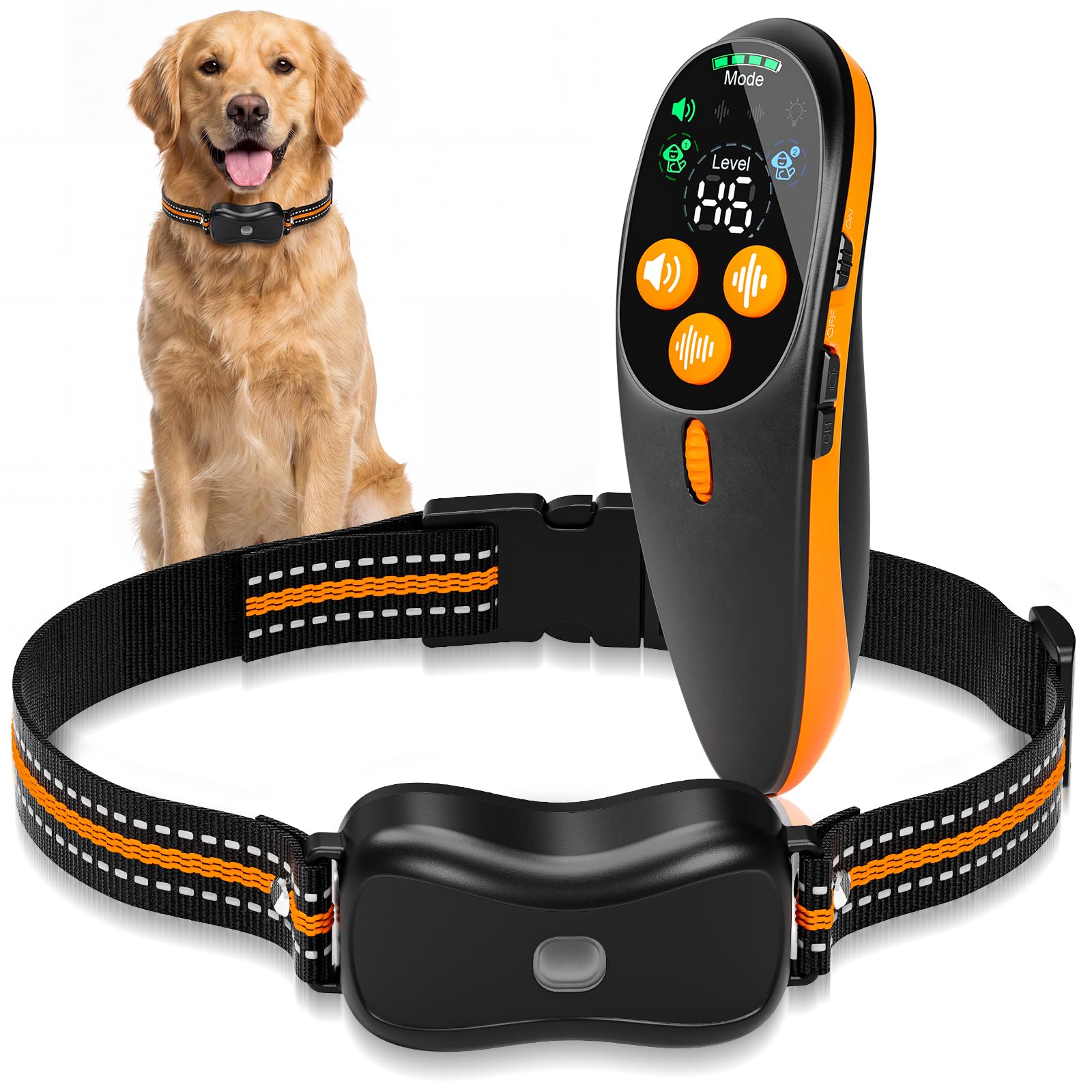 Collier de Dressage pour Chien avec télécommande, IP67 étanche, portée 1000m, Vibrations et Boost (1-16), 8 Sons bip – sans décharge électrique, jusqu'à 67,5 cm de Cou