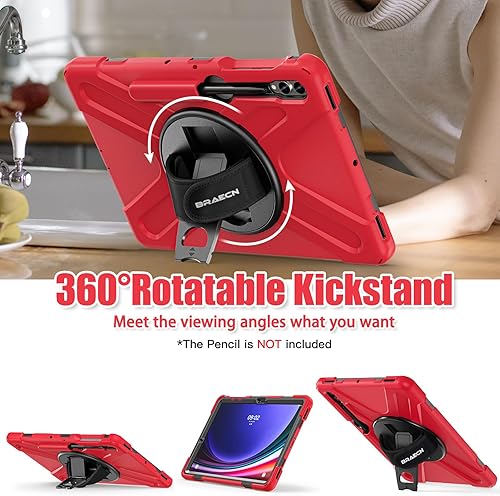 Miniatura 5 de BRAECNstock Funda protectora de silicona para Samsung Galaxy Tab S9 FE+ Plus S9+ Plus S8+ Plus S7 FE S7+ Plus 5G de 12.4 pulgadas, funda protectora