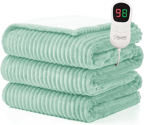 Vista 356 de Homemate Manta térmica eléctrica de 50 x 60 pulgadas, manta térmica de 1/2/4/6/8 horas de apagado automático, 10 niveles de calor, protección contra
