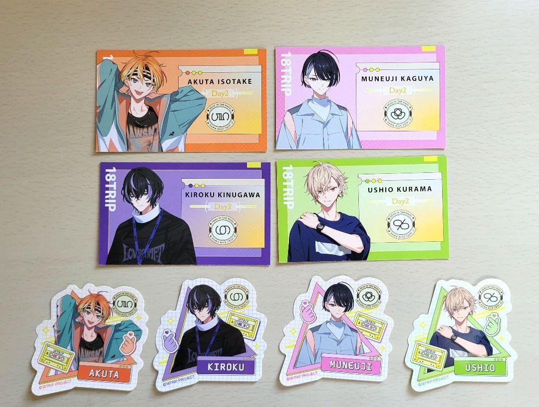 Amazon.co.jp: エイトリ 名刺風カード ステッカー あく太 季助 宗氏 潮