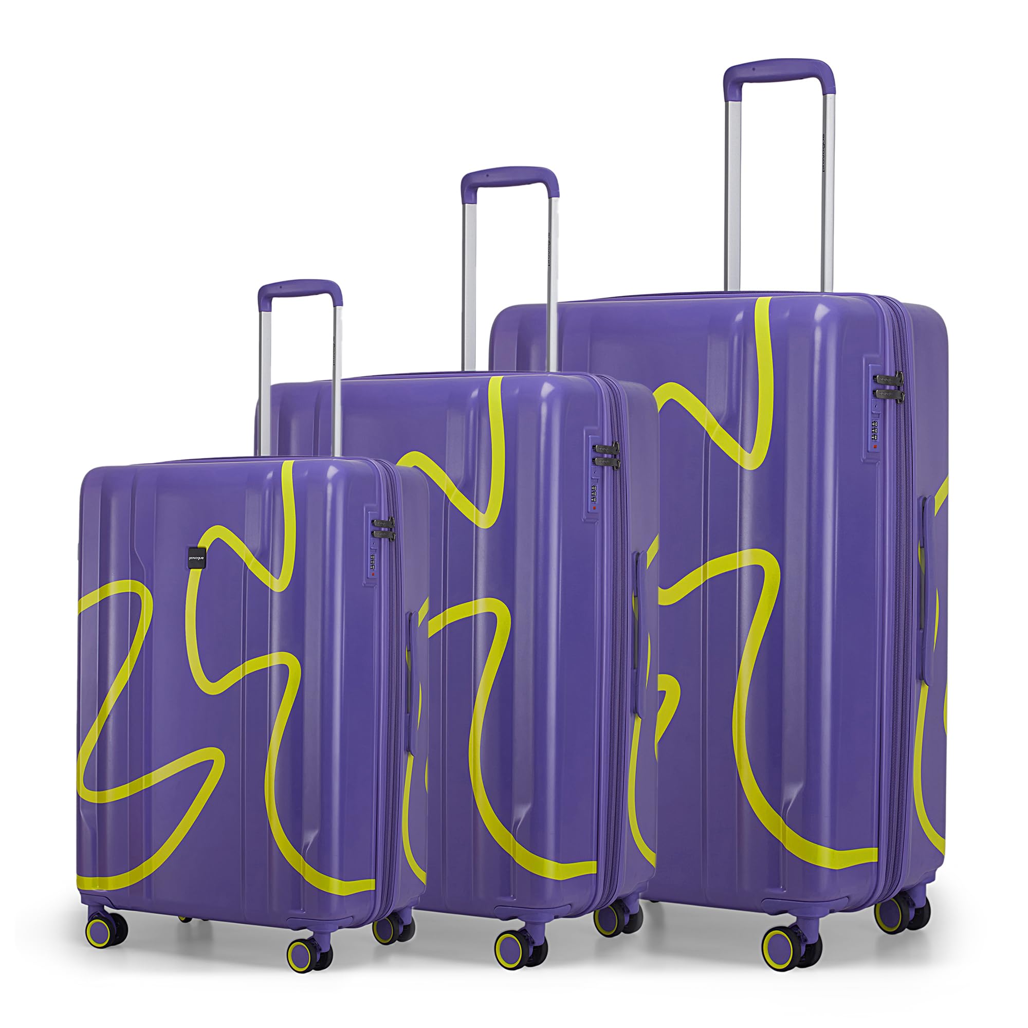 Loop Hard-Sided PC Set of 3 Luggage Suitcase | Expandeble Space with 8 Wheels Trolley Bags for Travel | Lightweight with TSA Lock | 3 Year Warranty (Aurora Blue)-image-1