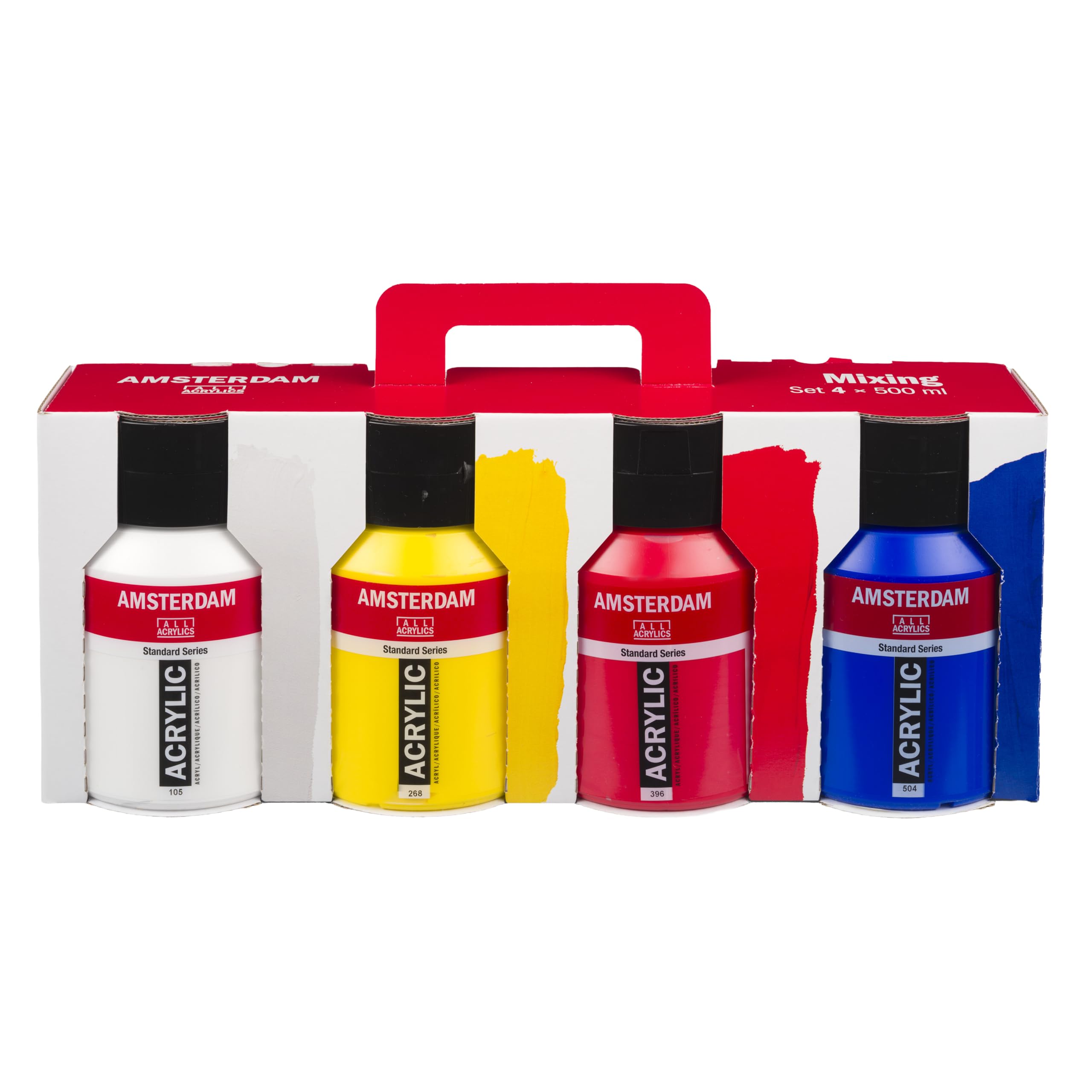 Amsterdam Standard Series | Pintura acrilica Mixing Set | 4 x 500 ml | Colores calidos para mezcla | Pintura acrilica de viscosidad media