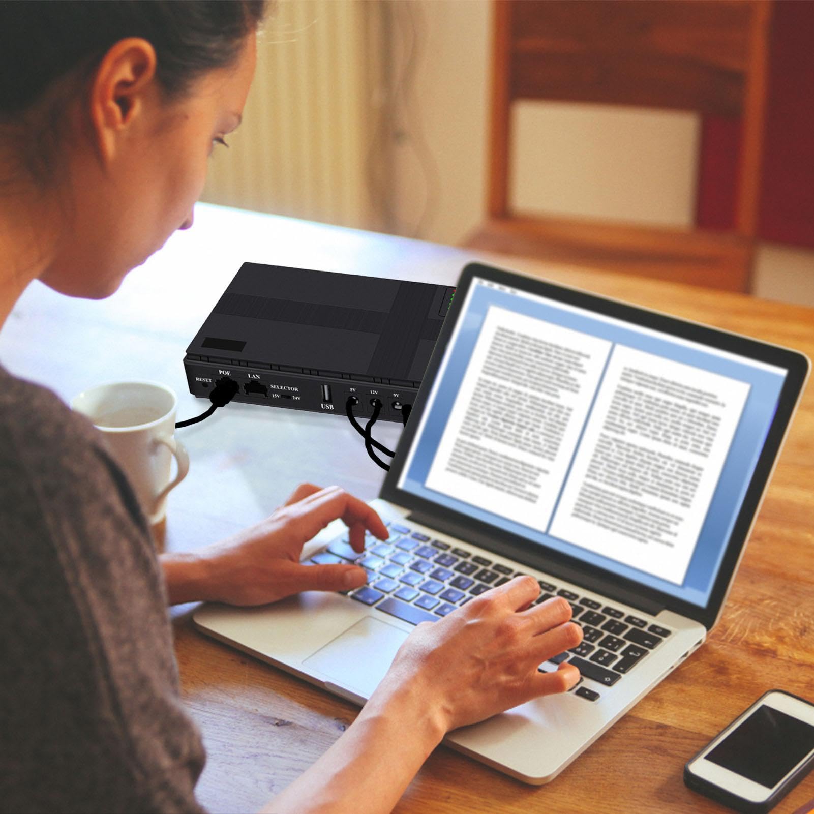 Batterie de secours pour caméra de sécurité – Batterie de secours portable pour routeur, batterie de secours UPS | Bloc de batterie de sortie de haut-parleur d'alimentation de modem pour lumière LED