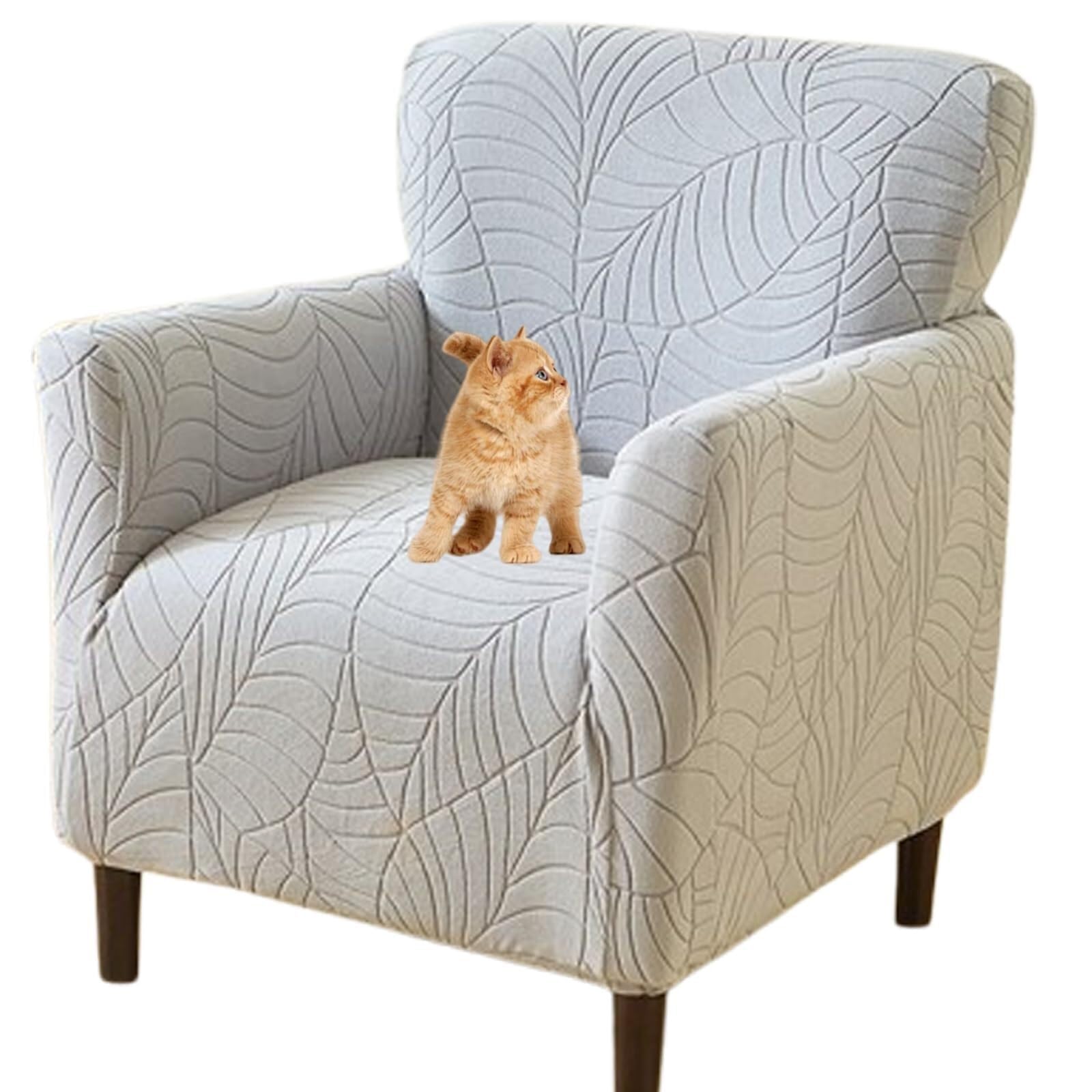 PBTMCD Banquet Chair Covers With Arms, One Piece Armchair Slipcovers, Stretch Jacquard Sofa Cover Furniture Protection(34#)