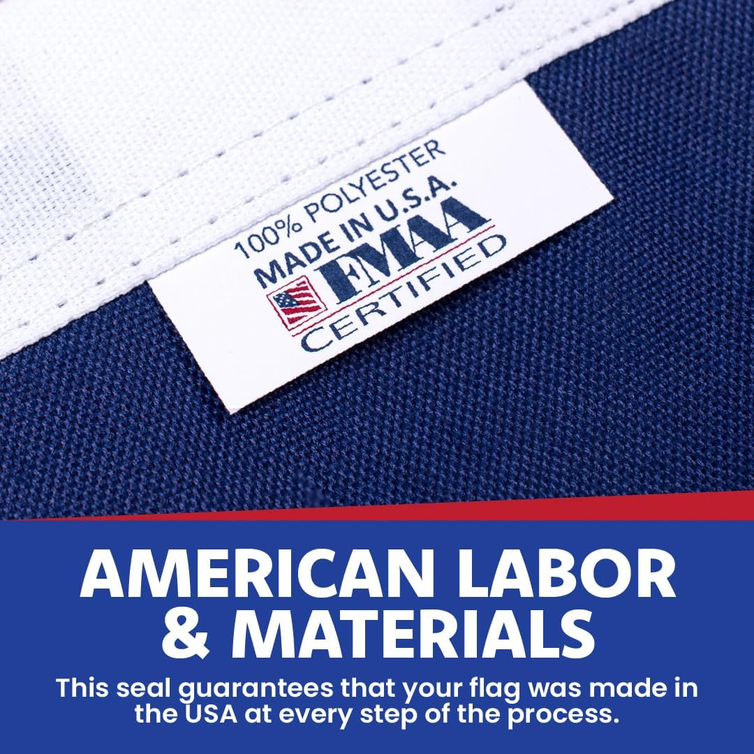 Made in USA Flags Co - 3x5 American Flag - Heavy Duty USA Flag - Premium PolyMax Polyester, Sewn Stripes, & Embroidered Stars - All Weather American Flags for Outside - FMAA Certified, US Made