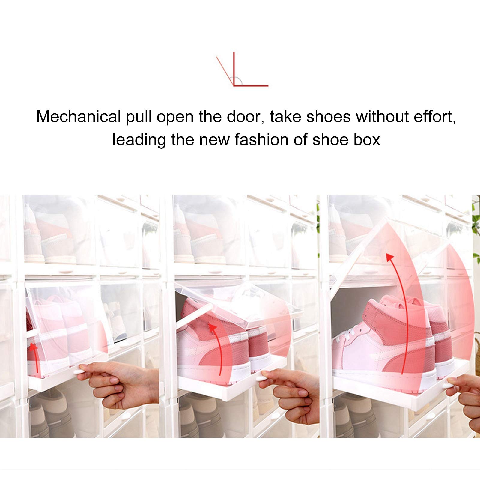 Schuhboxen Transparent Aufbewahrungsboxen für Schuhe Schuh-Organizer Stapelbar Schuhboxen mit Deckel Schuhe Schublade Schuhkarton Aufbewahrungsbox für Frauen/Männer (2 Etage,23,5 x 33,2 x 14,1 cm)