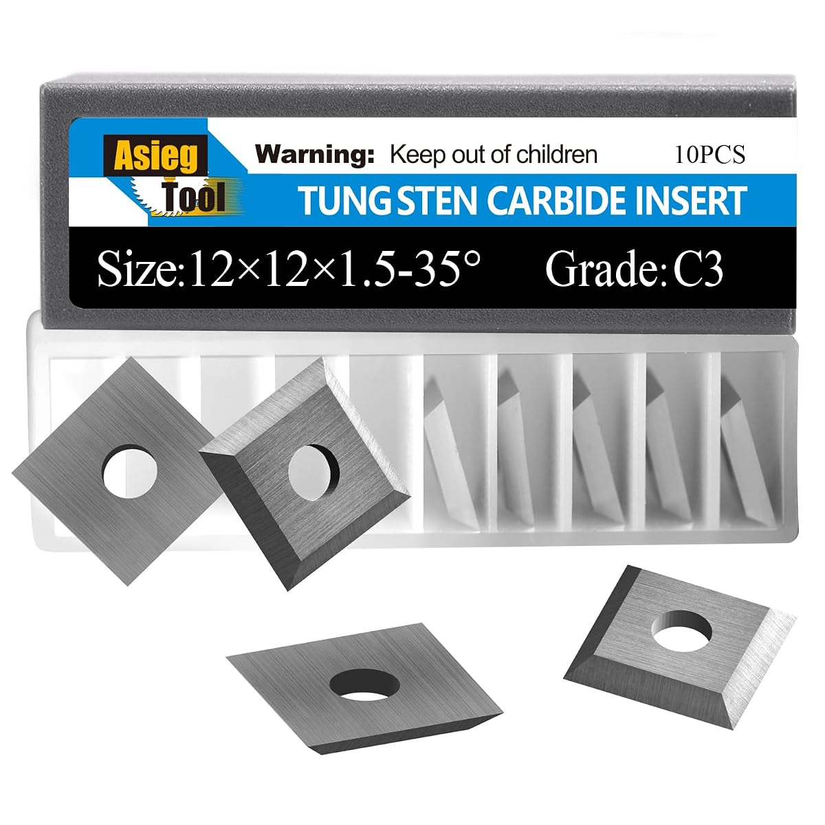 12mm Square Tungsten Carbide Replacement Cutters Inserts 12x12x1.5mm