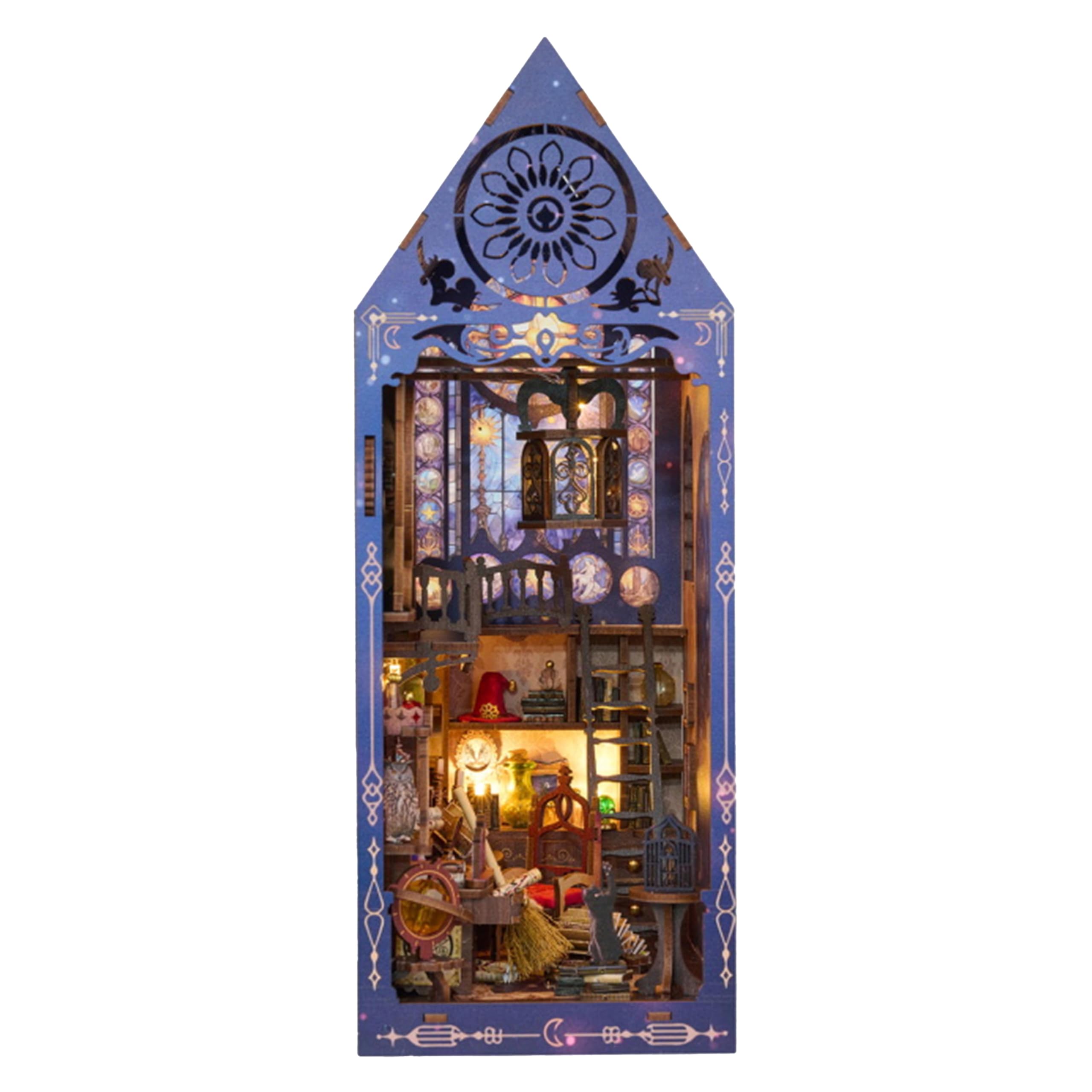 Crafts&Co® Book Nook Miniatur Bastelset | DIY Papiermodell | Detailliertes Bastelprojekt für Anfänger | Bastelspaß für Jung und Alt | Magische Schule