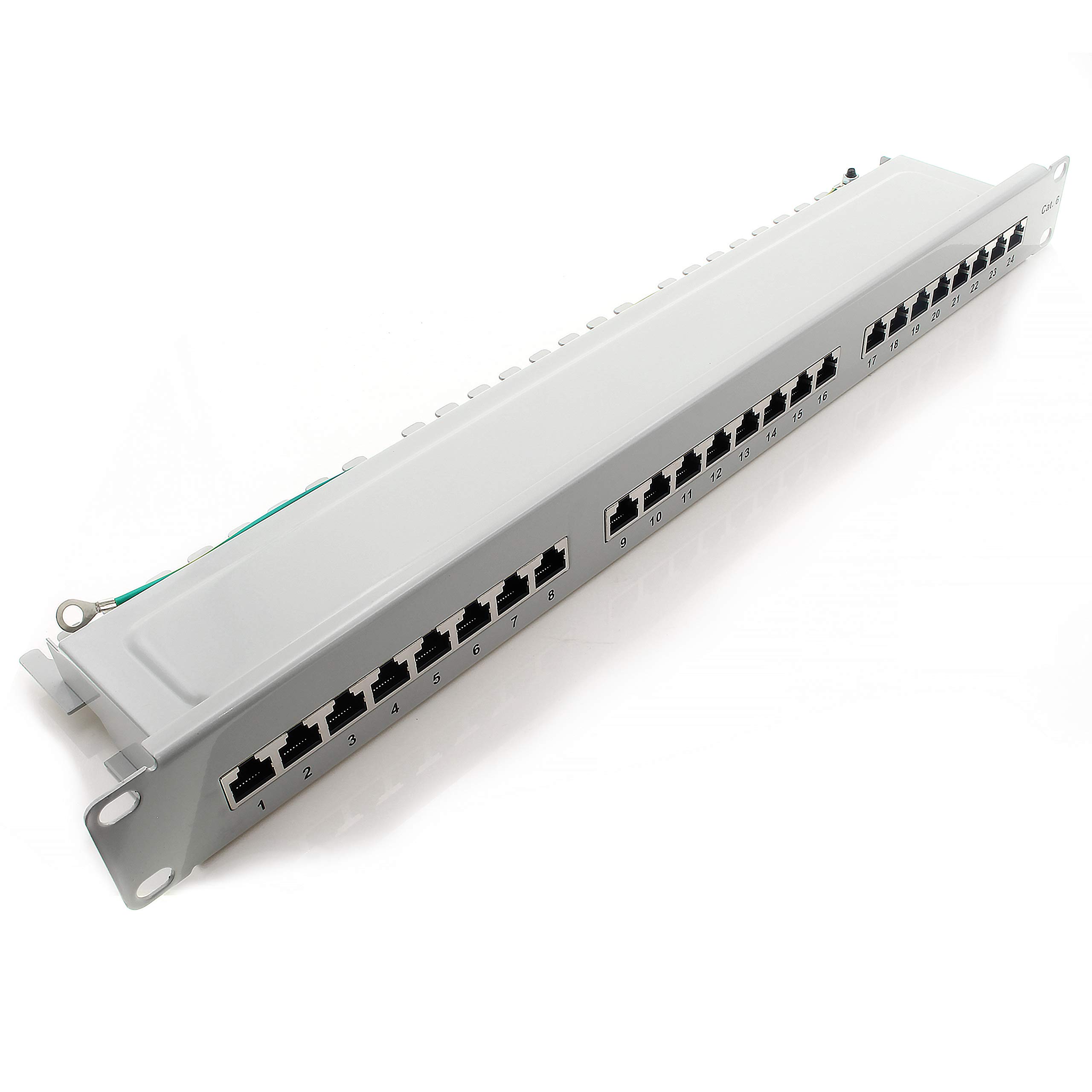 1aTTack.de 367464 Panneau de brassage CAT6 24 ports panneau de distribution blanc LSA+ technologie de connexion distribution réseau - RJ45 - TIA 568 A/B - blanc