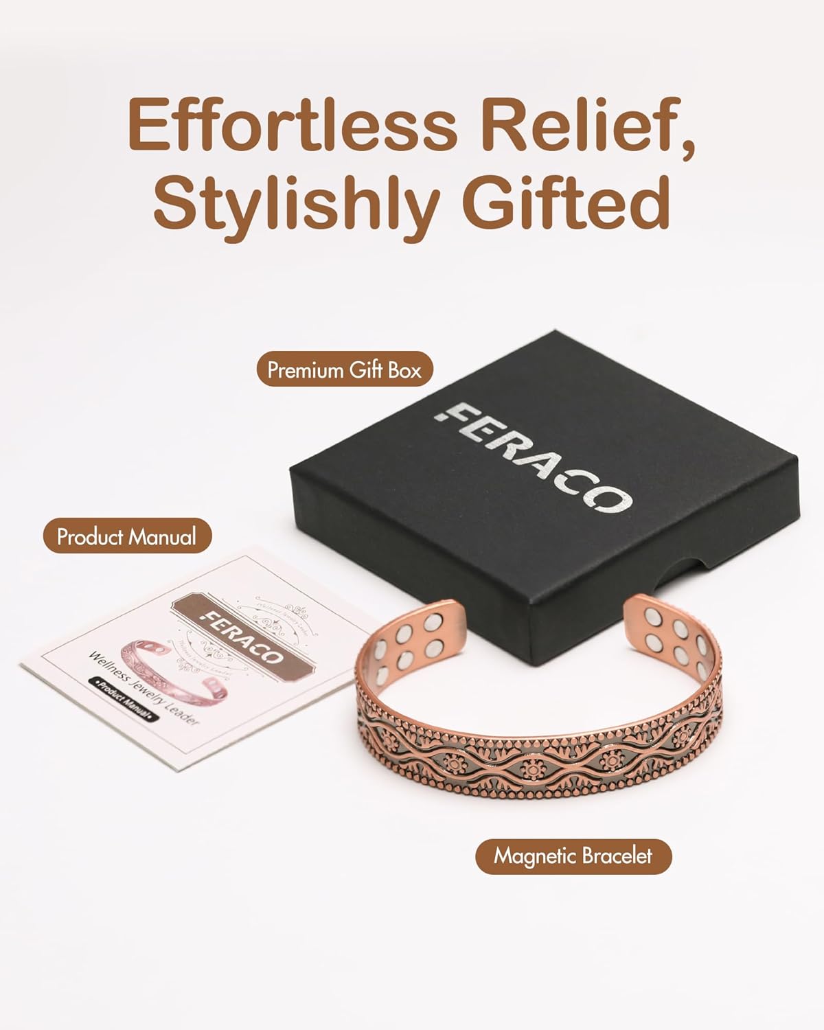 Feraco Pure Copper Bracelet for Men Women, Ultra Strength Magnetic Cuff Bangle for Men Women with 3500 Gauss Neodymium Magnets, 99.99% Copper Life Tree Jewelry, Adjustable - Image 8