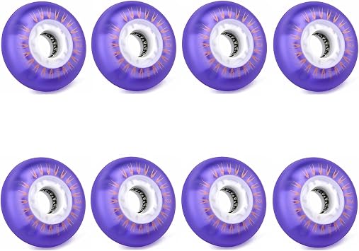 8 Pack Light Up Inline Skate Wheels 72mm 76mm 80mm Luminous Flash Inline Skates Replacement Wheels, LED Flashing Roller Skate Wheels
