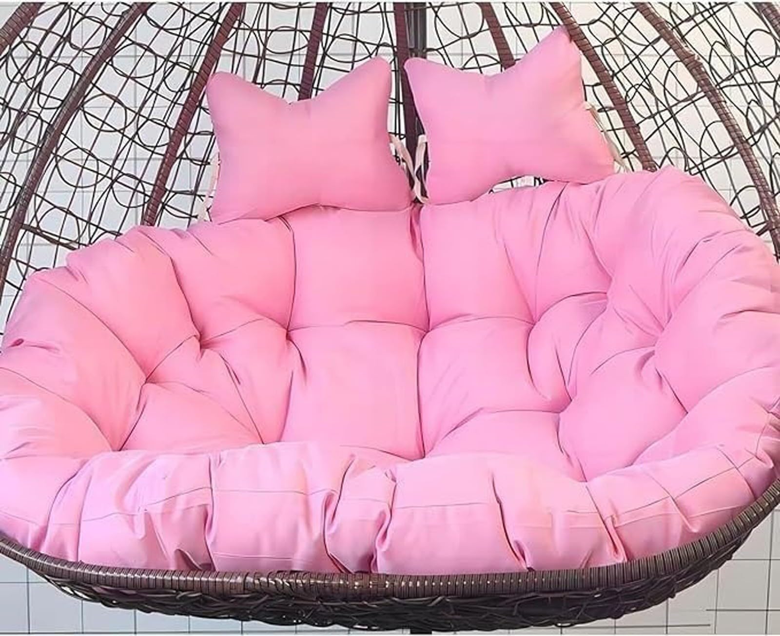 Egg Chair Swing Cushion, 2 Person Hanging Egg Chair Cushion Replacement, Double Hanging Basket Chair Cushion, Hanging Hammock Chair Cushion(L,170 * 120cm/67 * 47in)