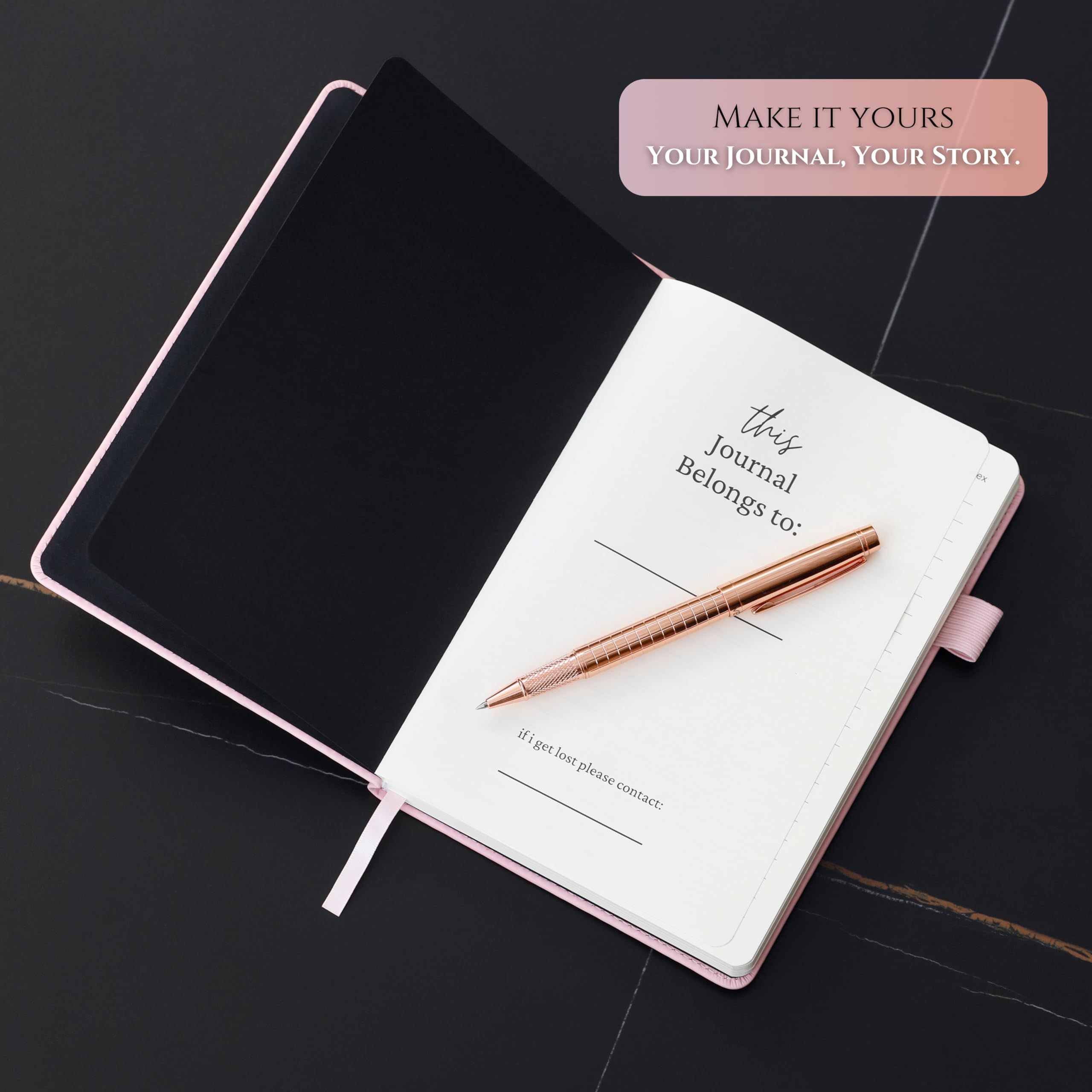 Veway Luxus Tagebuch und Stift Set für Frauen - A5 Notizbuch aus veganem Leder mit Stift - 224 linierte Seiten, Register & Geschenkverpackungen (Verzauberter Schmetterling)