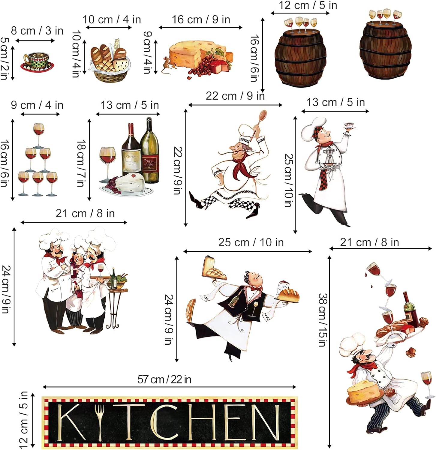 decalmile Chef Kitchen Wall Decals Wine Food Quotes Wall Stickers Kitchen Dining Room Restaurant Wall Decor