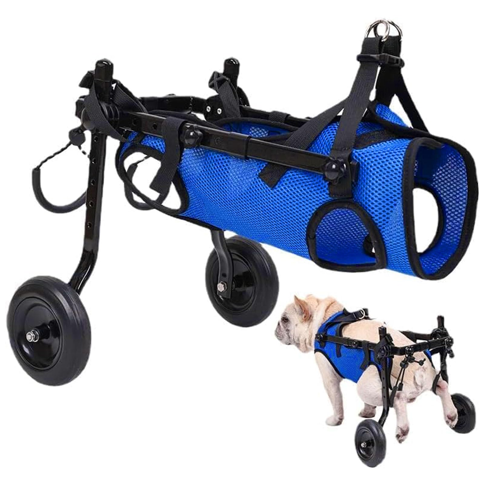 SJMDMZD Small Dog Assistive Wheelchairs, Adjustable Pets Wheelchair for Back Legs, Dogs Wheelchair Light Weight Cart Mobility Aids with Disabled/Old Hind Legs Walking XS