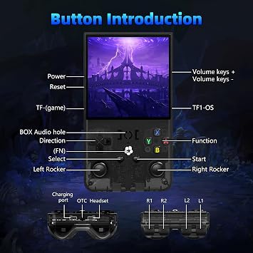 R36MAX Retro Handheld Game Console, 4.0 Inch IPS HD Screen Retro Gaming Console, Handheld Game Console with 18000+ Classic Games, Supports WiFi Networked Fighting and OTG, Built-in 64GB TF Card,Black