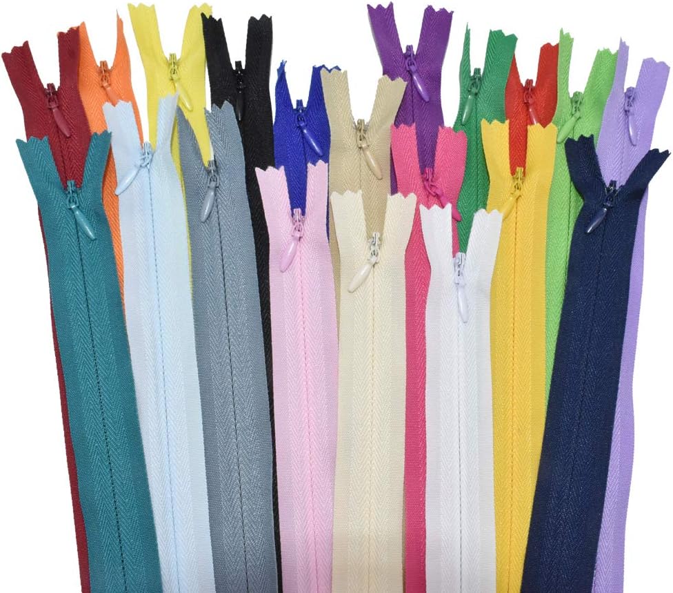 22Inch 40Pcs Nylon Invisible Zipper for Tailor Sewer Sewing Craft Crafter's Tools Garment Special 20 Colors (22Inch)