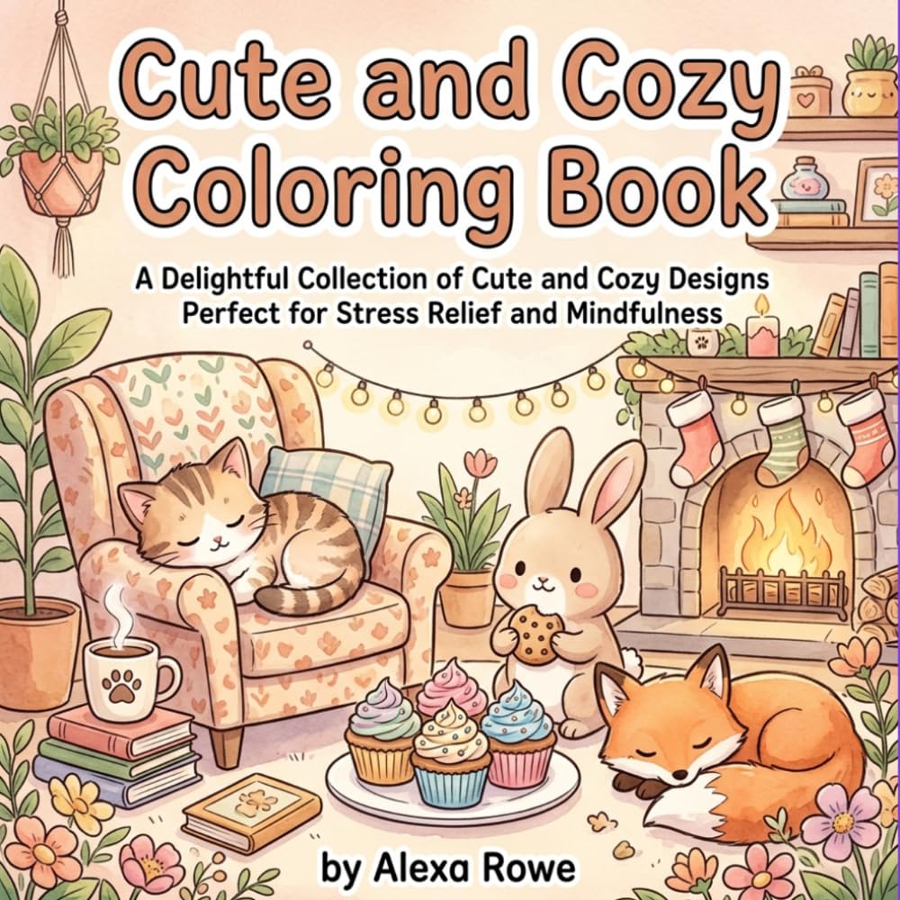 A Cute and Cozy Coloring Book: Perfect for stress relief and mindfulness