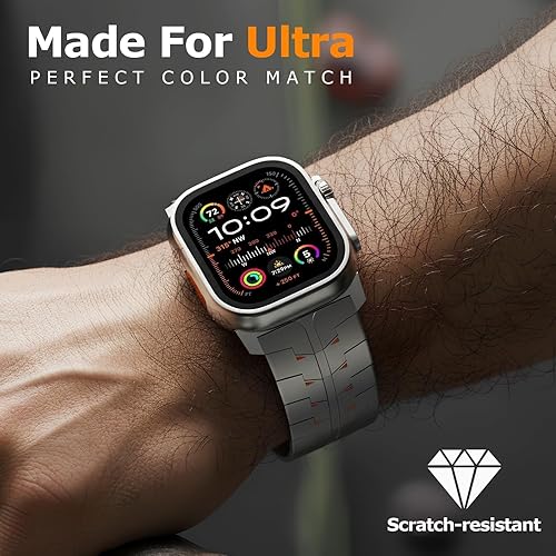 Vista 11 de Correa de titanio Ultra para Apple Watch, ancho máximo de 1.024 in, esta correa cuenta con un mecanismo de cierre seguro, se adapta a Apple Watch
