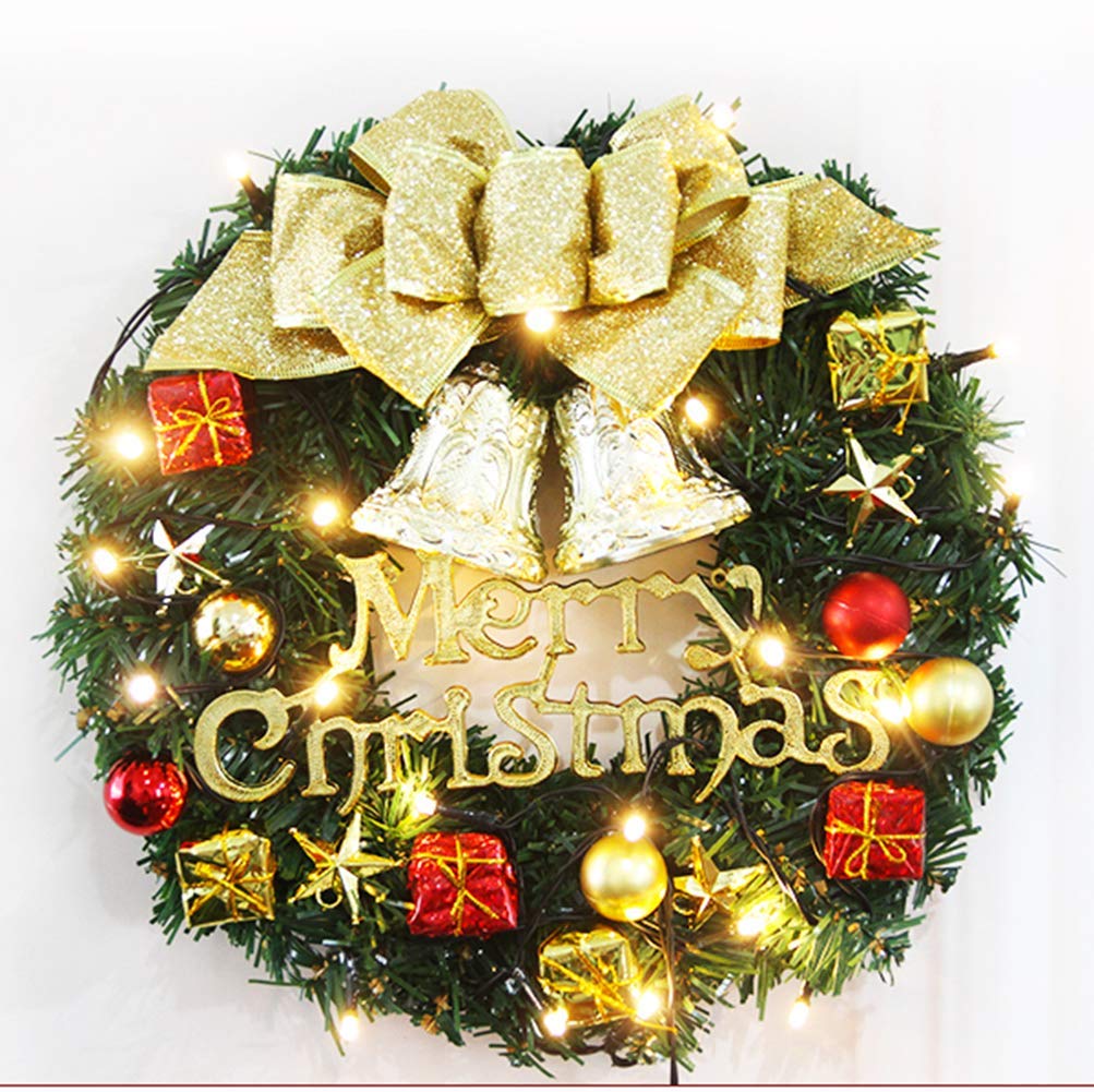 Kerstkrans, Voordeur Gouden Krans, Kunstmatige Kerst Outdoor Decoratie 40Cm, C Kerstkrans, Voordeur Gouden Krans, Kunstmatige Kerst Outdoor Decoratie 40Cm, C