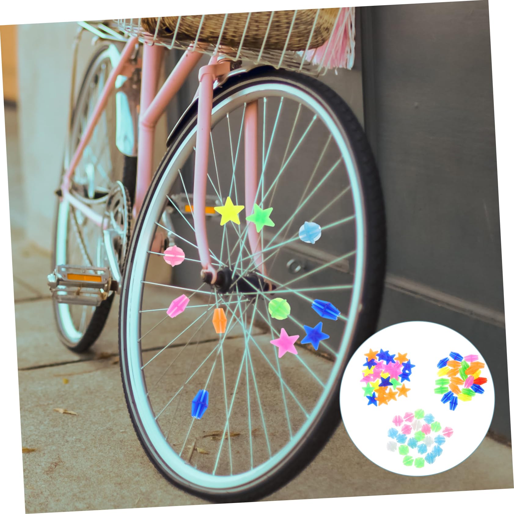BESPORTBLE Palla per Raggi di Bicicletta Decorazioni per Biciclette Accessori Decorativi per Biciclette Ruote di Allenamento Decorazioni A Ruota Bici Accessori Plastica