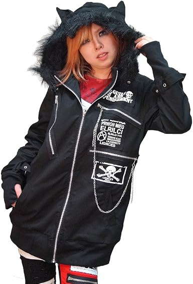 Amazon.com: Hippies De Los Hombres Chaquetas de la mujer escudo sudaderas  con capucha Cat Ear VKEI Talla única de punk rock 5911, talla única , Negro  : Ropa, Zapatos y Joyería