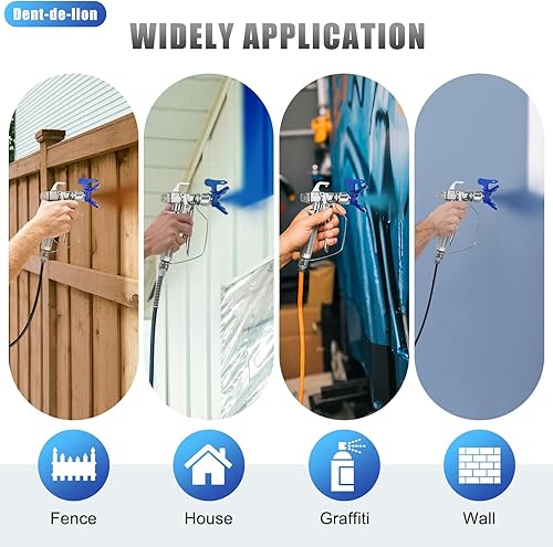 Miniatura 9 de Kit de 16 pistolas pulverizadoras de pintura sin aire, pistola pulverizadora de pintura sin aire de 3600 PSI con protectores de punta de boquilla y