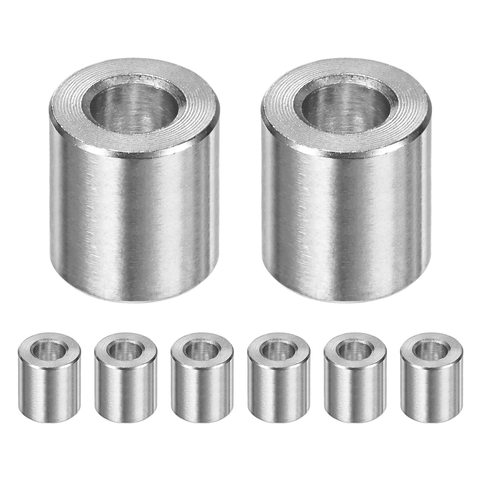 M METERXITY 8PCS M6 304 Stainless Steel Spacers 6mm ID x 12mm OD x 12mm l Metal Screw Standoff Bushing Plain Finish Round Spacer 304 Stainless Steel for Screws Bolts Silver