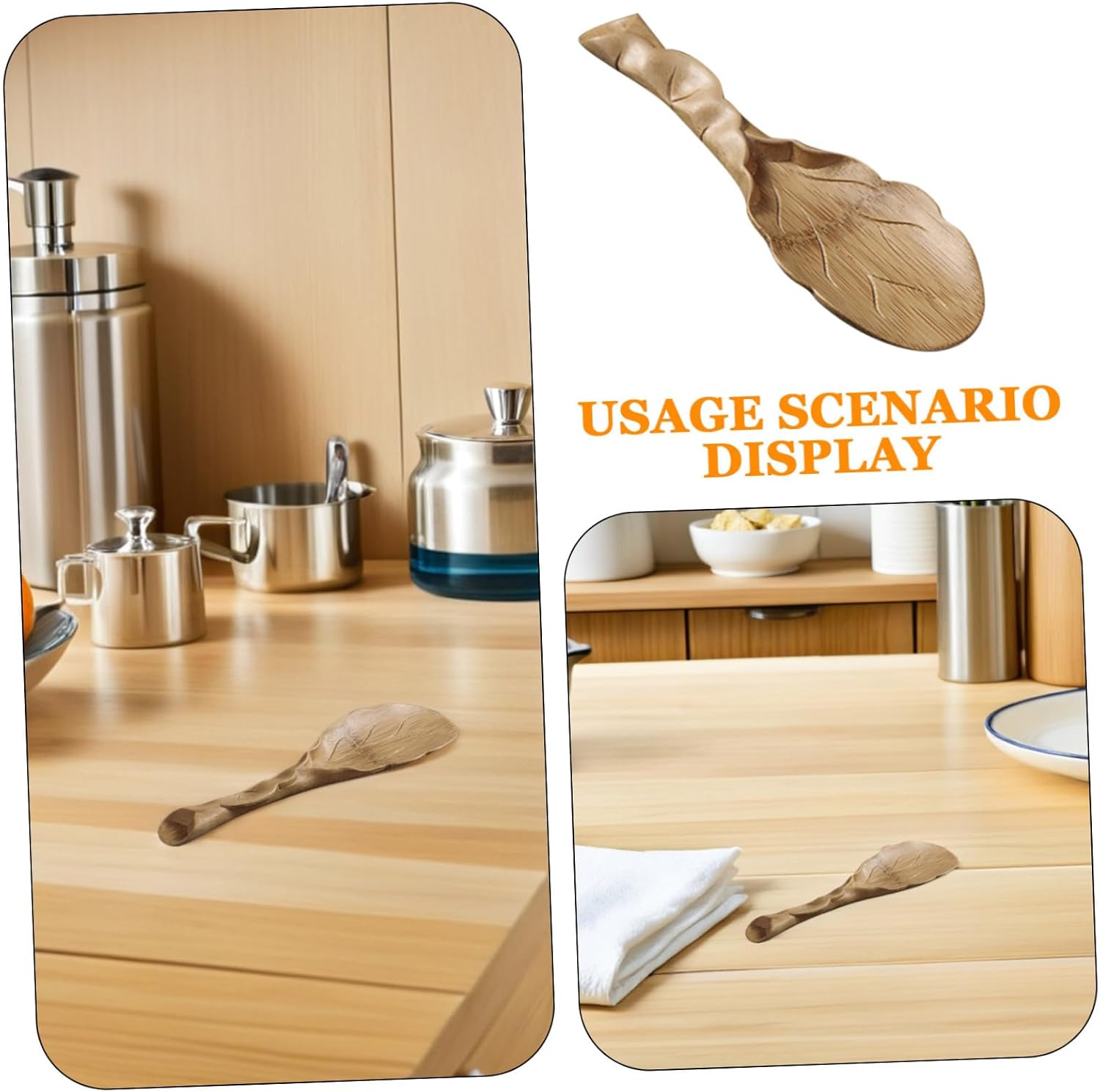 Luxshiny Natural Carved Tea Scoop Hand Made Teaspoon for Loose Leaf Tea Ceremony Accessories Lightweight Portable Teaware Tool for Home Hotel Restaurant Use