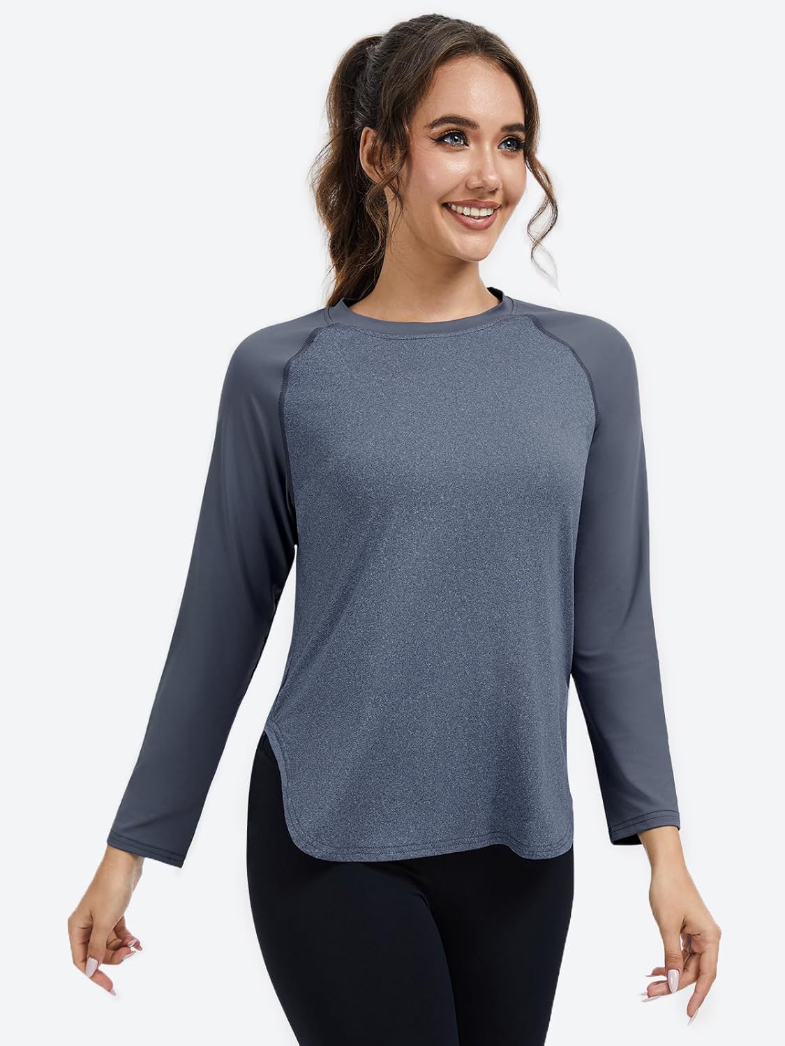 Femdouce Women's Sun Shirts UPF 50+ Lightweight Athletic Long Sleeve Tshirts Quick Dry Outdoor Running Workout Tops for Women - Image 2