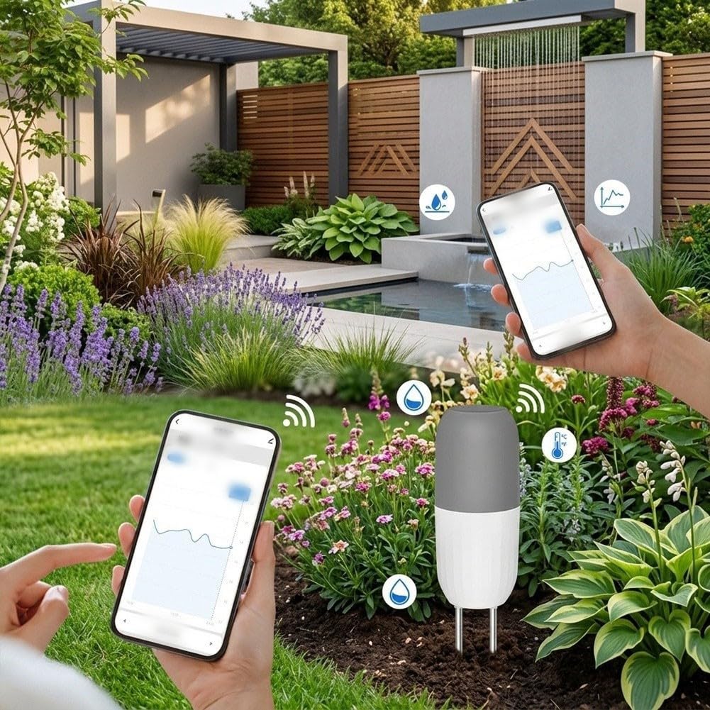 Kabelloser Bodenfeuchtesensor mit App für Garten