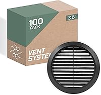 Vista 18 de Vent Systems 6 pulgadas - Negro - Cubierta de ventilación Soffit - Rejilla de ventilación redonda - Cubierta de parrilla - Pantalla de insectos