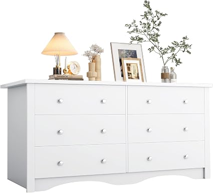 GeDecor 6-Drawer Double Dresser, Wide & Deep Storage Cabinet For Big