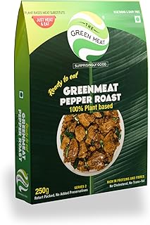 Greenmeat Pepper Roast | Ready to Eat Curry | 100% Plant based & Vegetarian Meat Substitute | Rich in Proteins & Fibres | No Preservatives | Pack of One (250g)