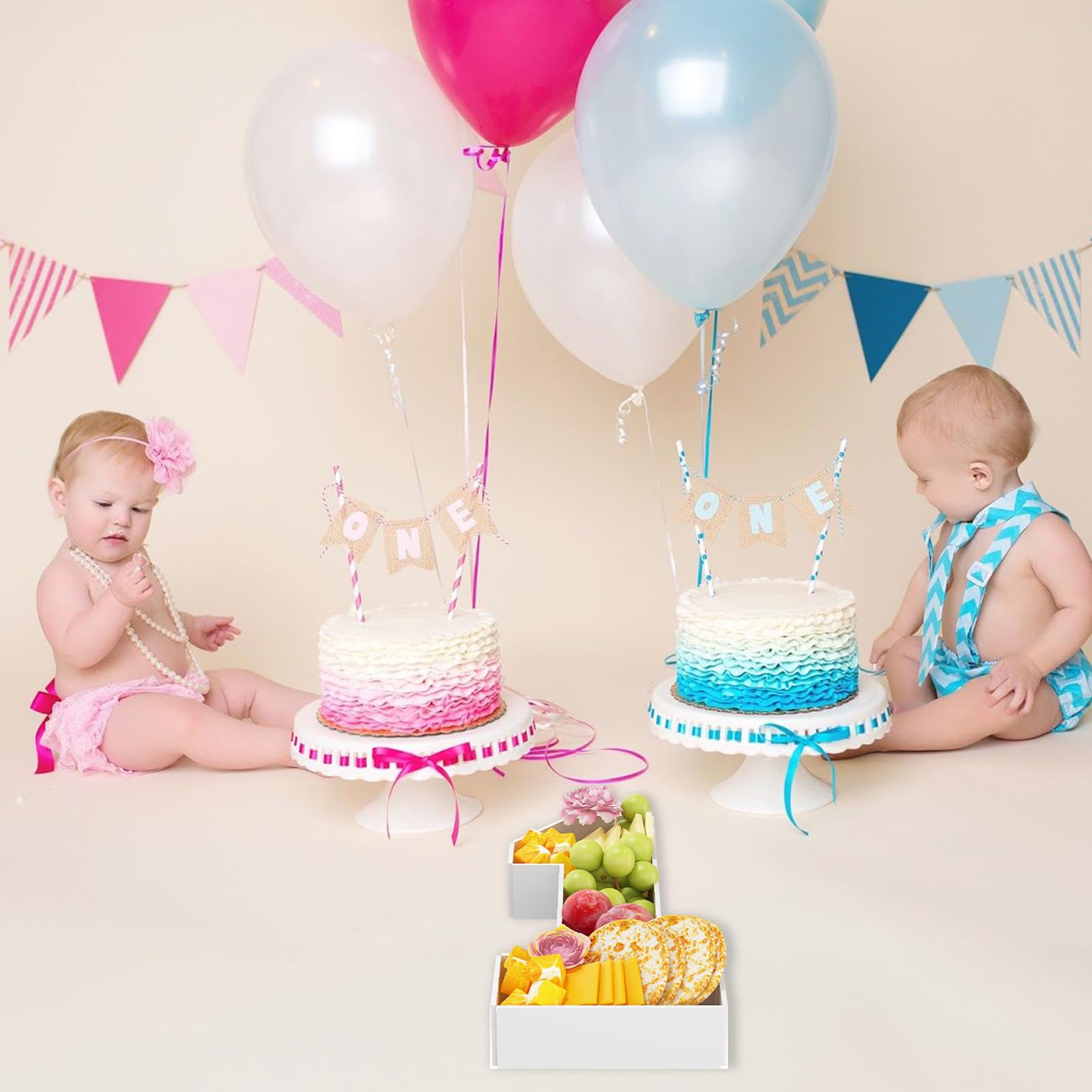 HILAVO Pappnummer für Charcuterie, 34,8 cm, Pappnummer 1, befüllbare Nummer für Lebensmittel, Pappmaché, Zahlenboxen für Cupcakes, Süßigkeiten, Babyparty, Geburtstag, Jahrestag, Party-Dekorationen